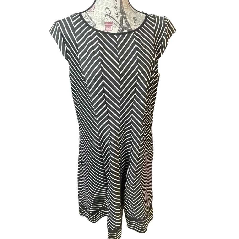 Bethany Black and White Striped Dress